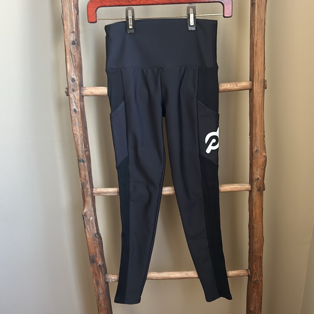 Women's Peloton Black Show Up Ribbed Leggings Tights Size Small